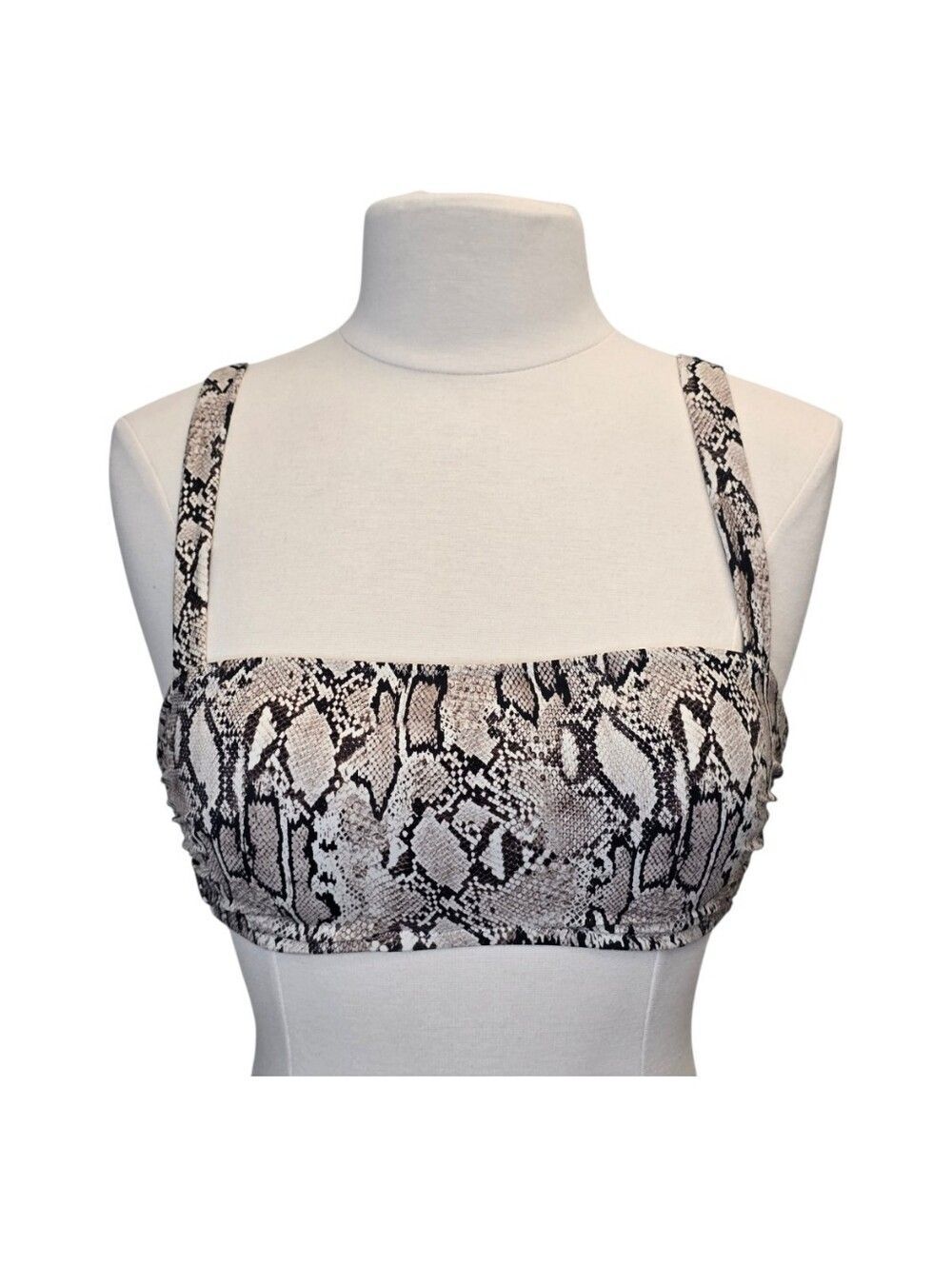 Shade & Shore Women's 34C Snake Print Swim Balconette Bikini Top